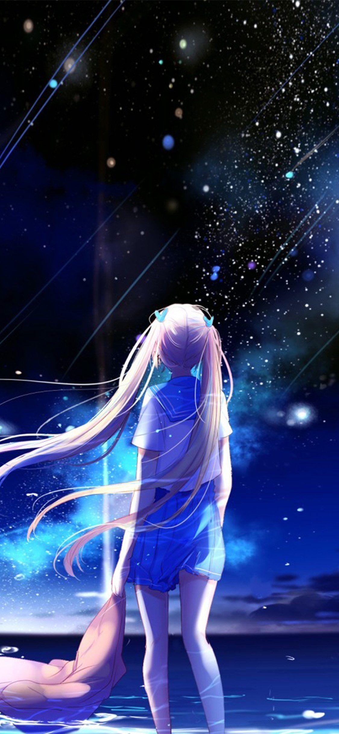 iPhone X wallpaper. anime night space star