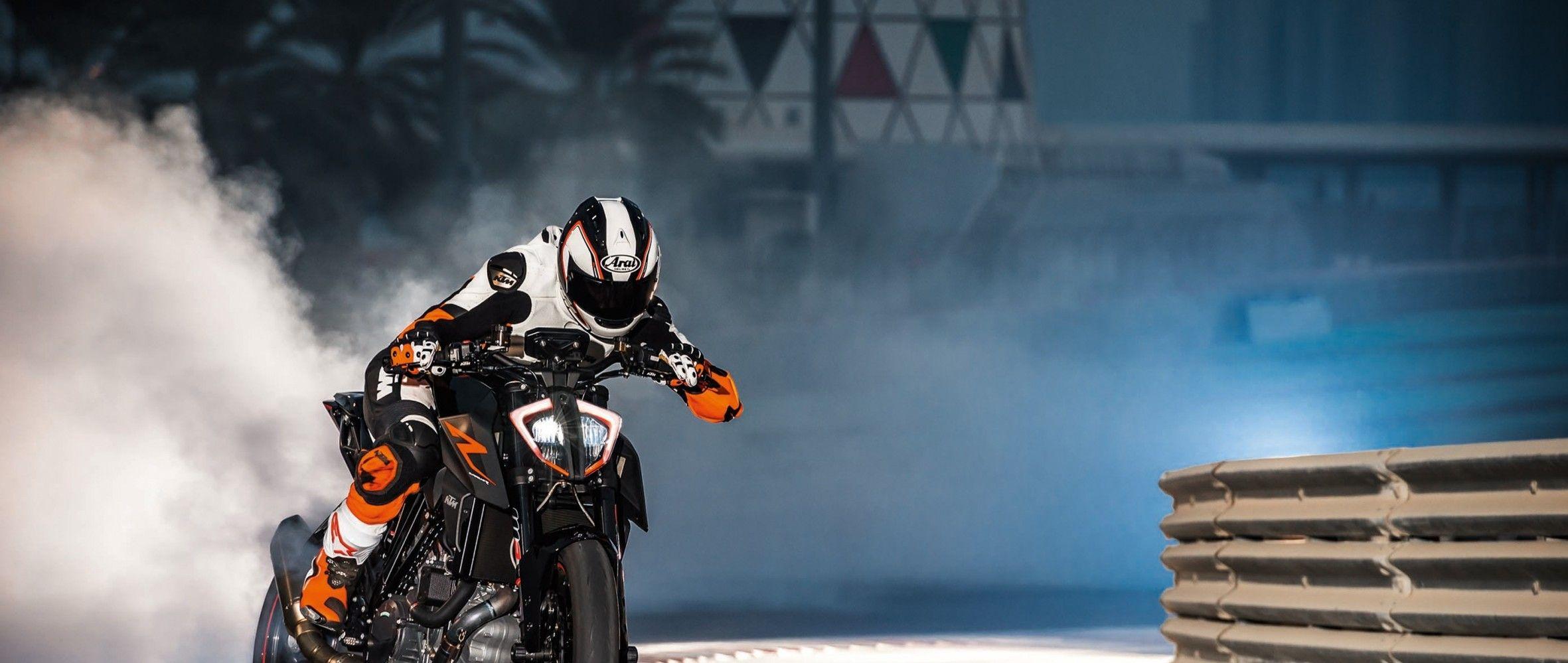 Download 2362x999 Ktm 1290 Super Duke, Motorcycle Wallpaper