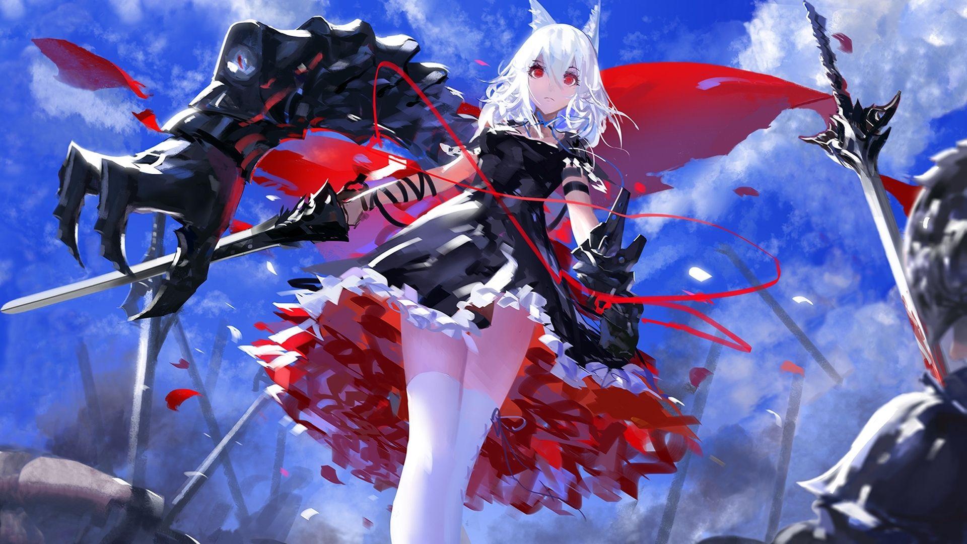 12 Halloween Vampire Demon Anime Girl Wallpapers (Instant Download) 