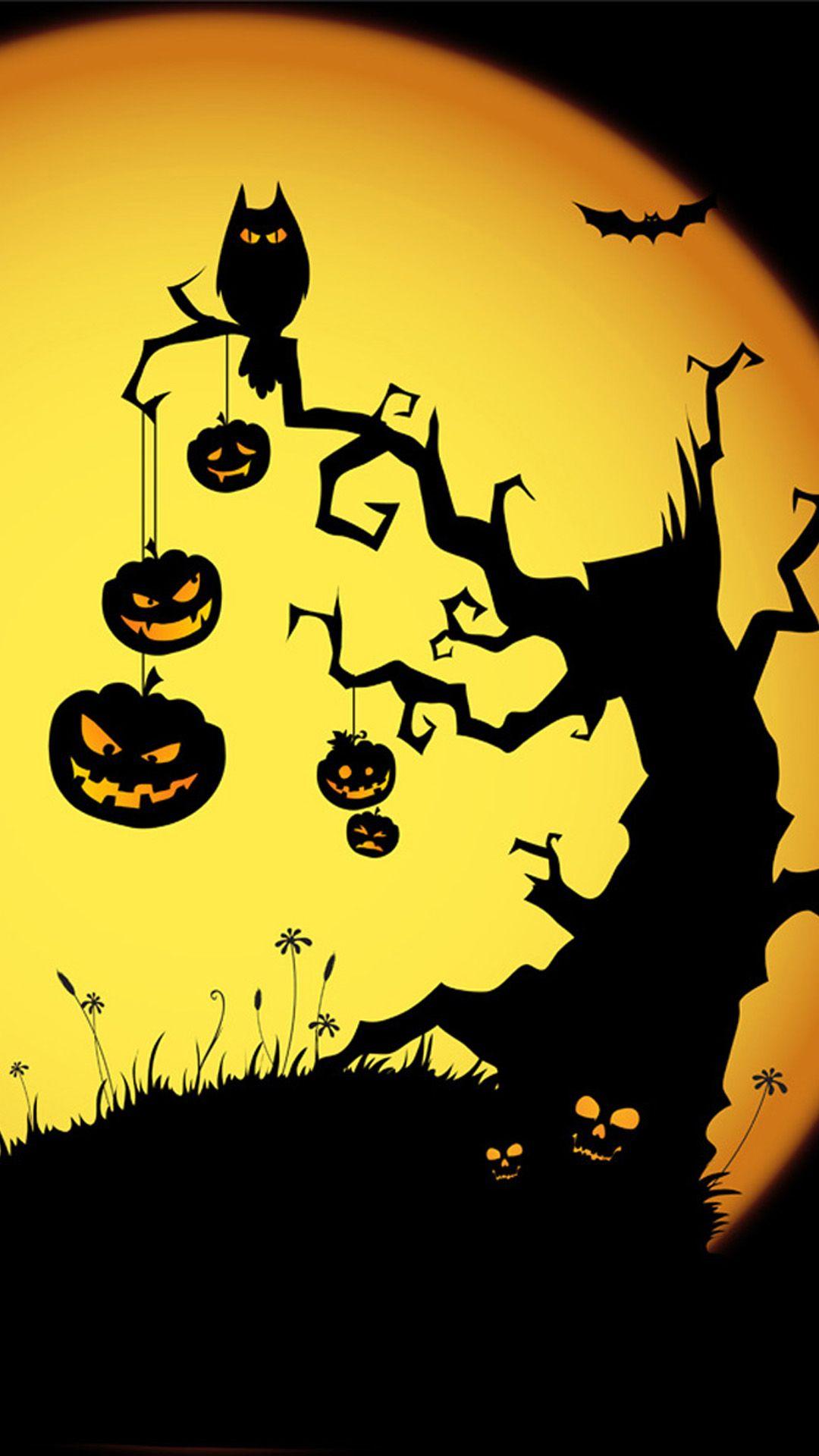 Halloween Scene Android wallpaper HD wallpaper