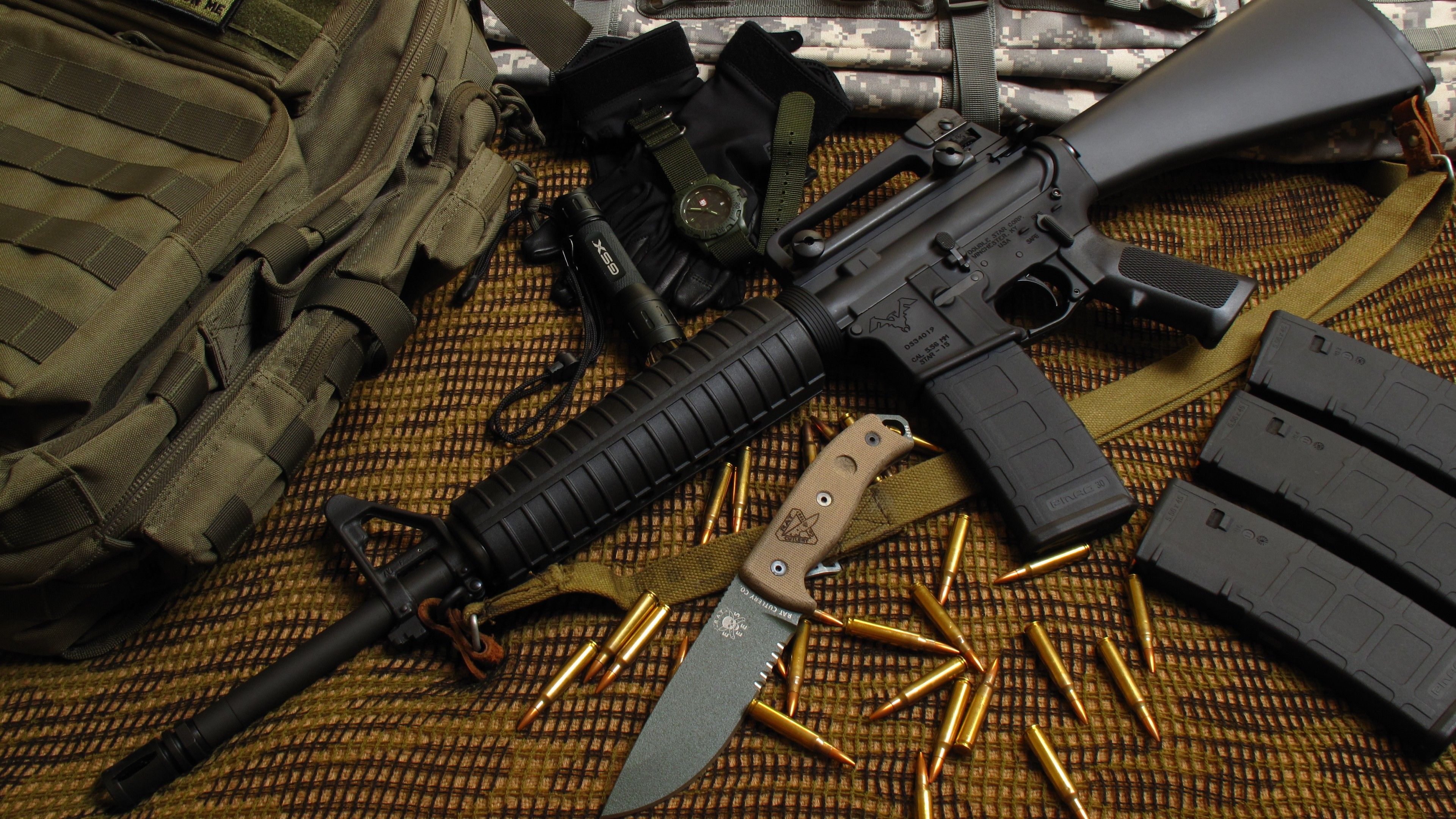 Wallpaper M16 rifle, M16A M4A U.S. Army, bullets, ammunition