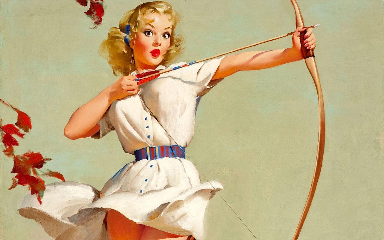 Image: Gil Elvgren Bow And Arrow Vintage Pin Up. Pin