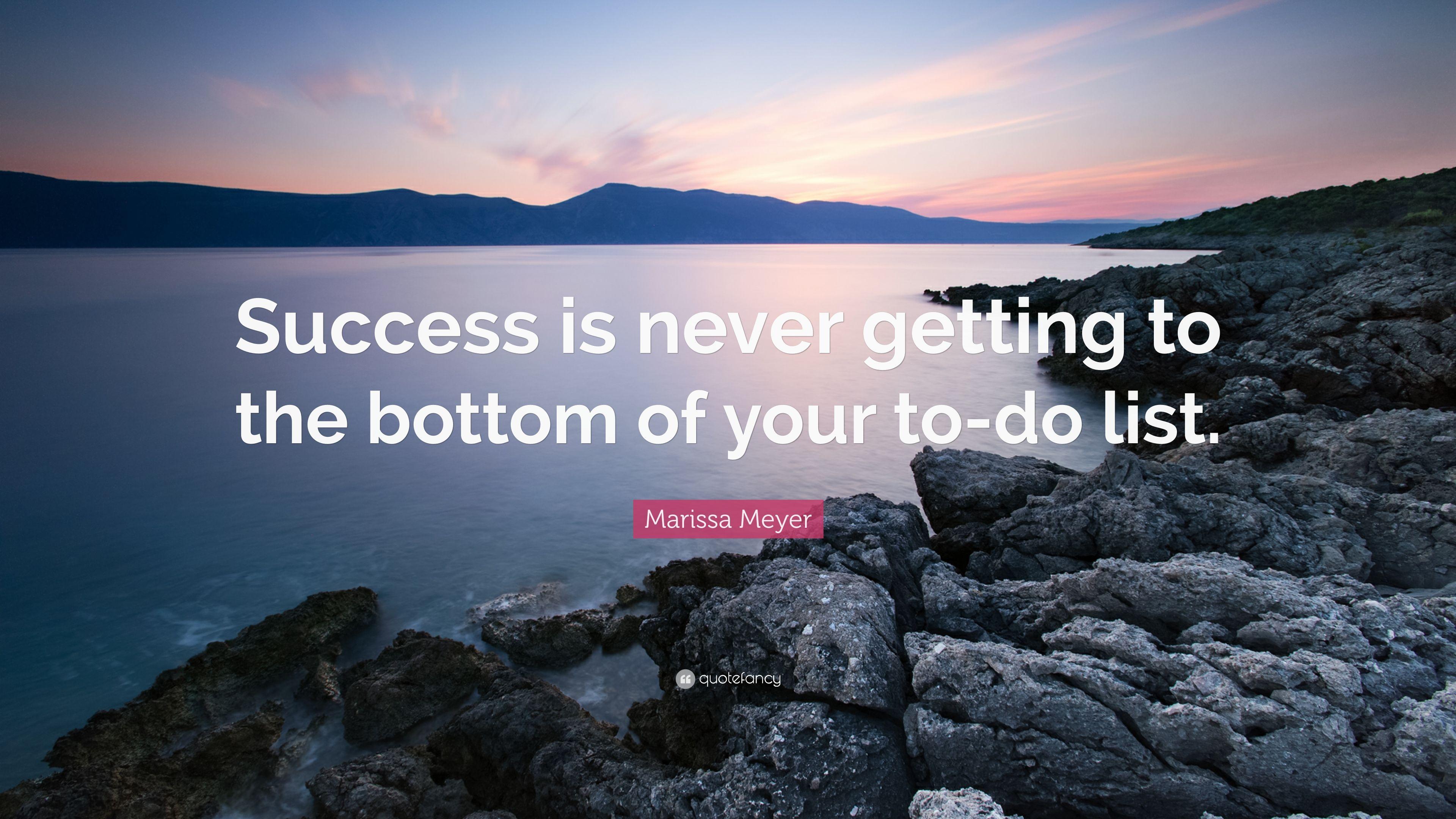 Marissa Meyer Quote: “Success is never getting to the bottom of your