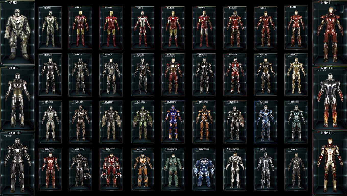 All Iron Man Suits Laptop HD HD 4k Wallpaper, Image