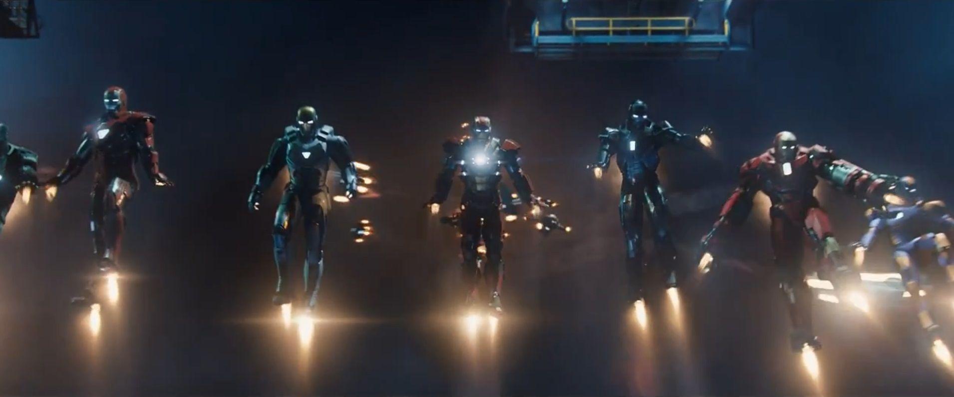 Iron Man 3 trailer wallpaper of new armor and Gwyneth Paltrow