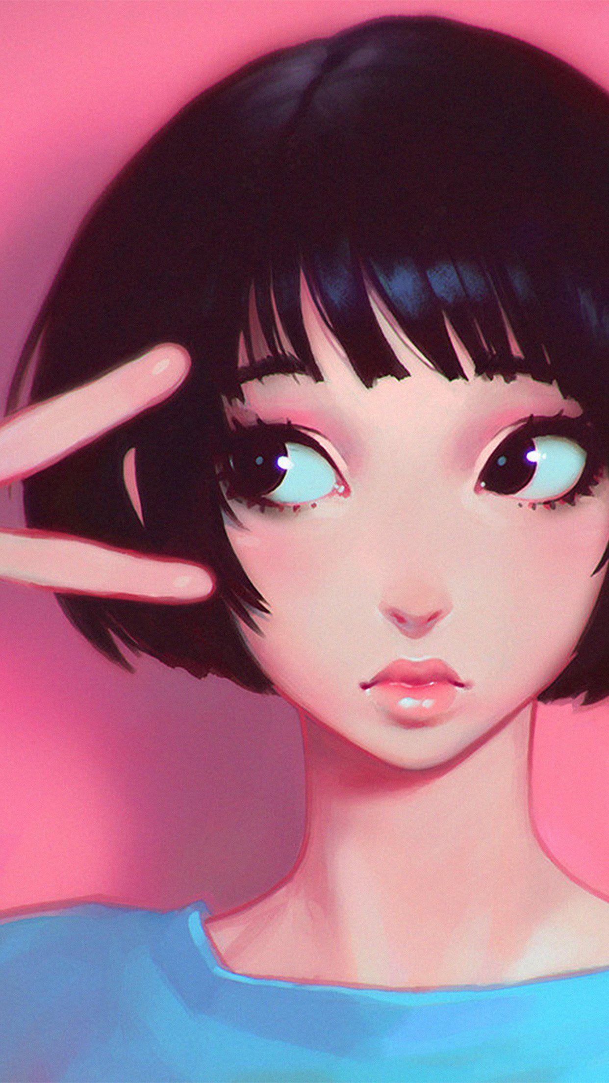 iPhone X wallpaper. ilya kuvshinov pink