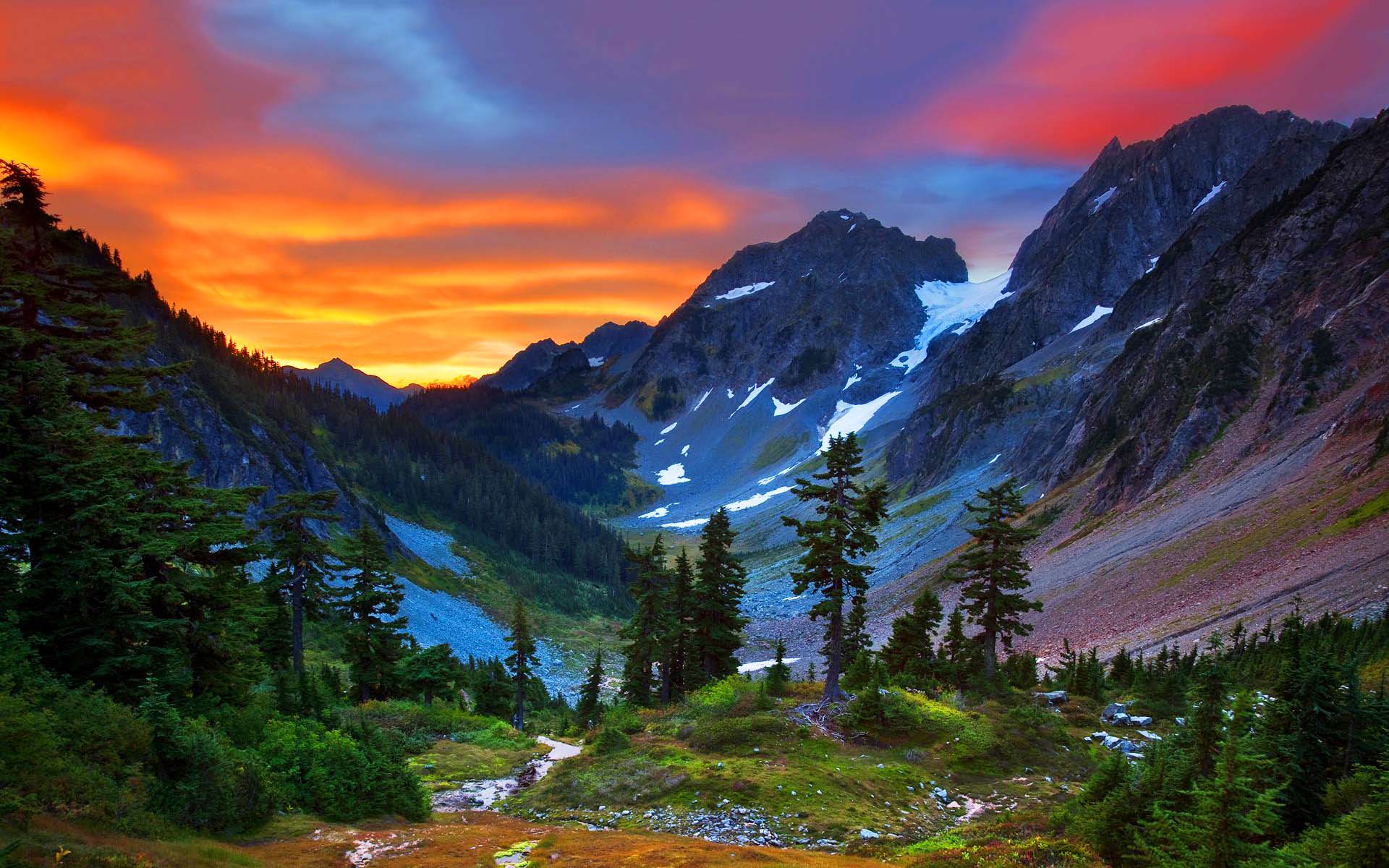Landscape Switzerland Mountains Sunset Wallpaper 1920x1200 PC