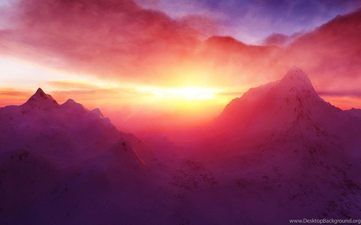 Download Mountain Sunset Wallpaper Picture Desktop Background