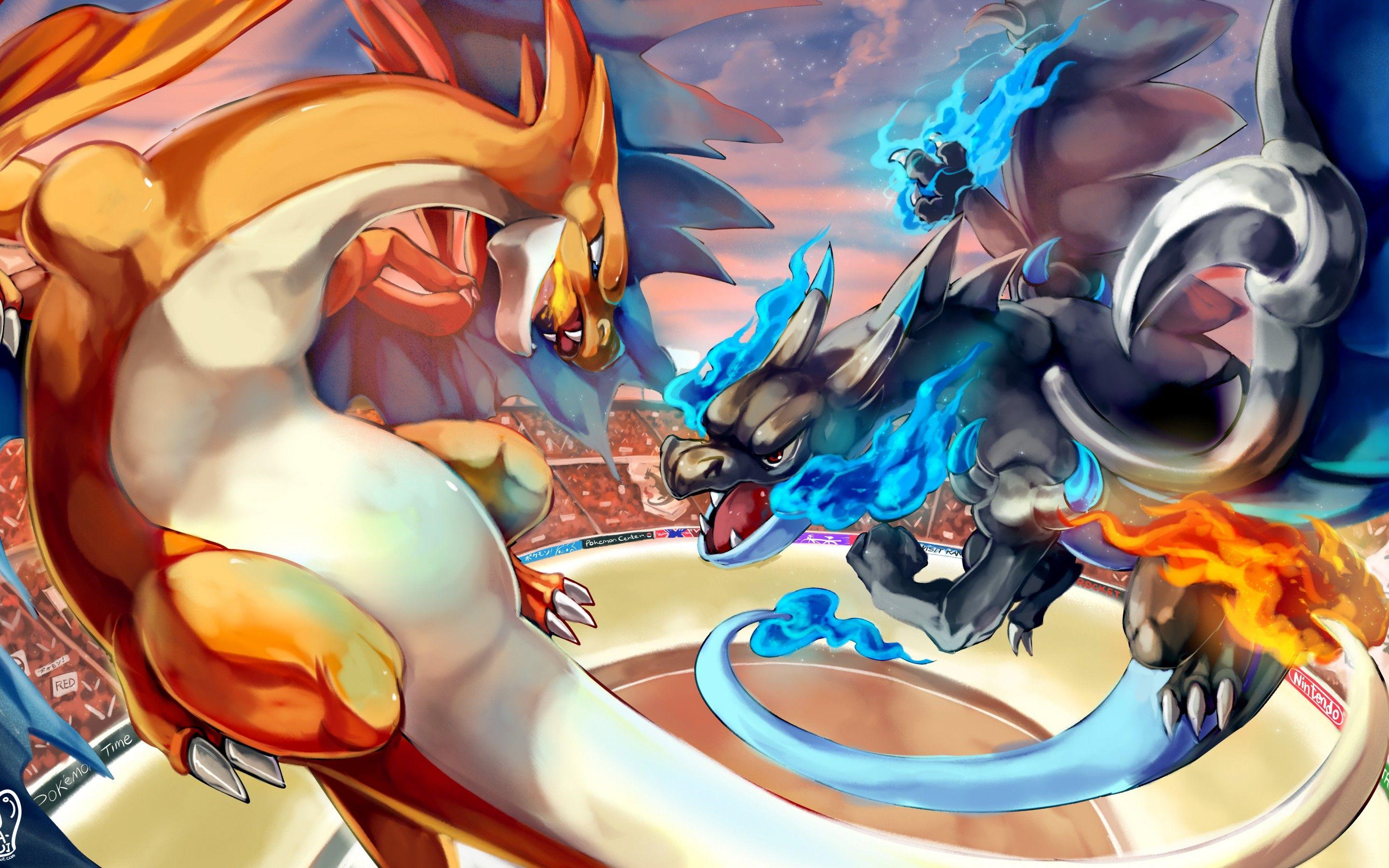 Download 2880x1800 Pokemon, Charizard Vs Charizard X Wallpaper