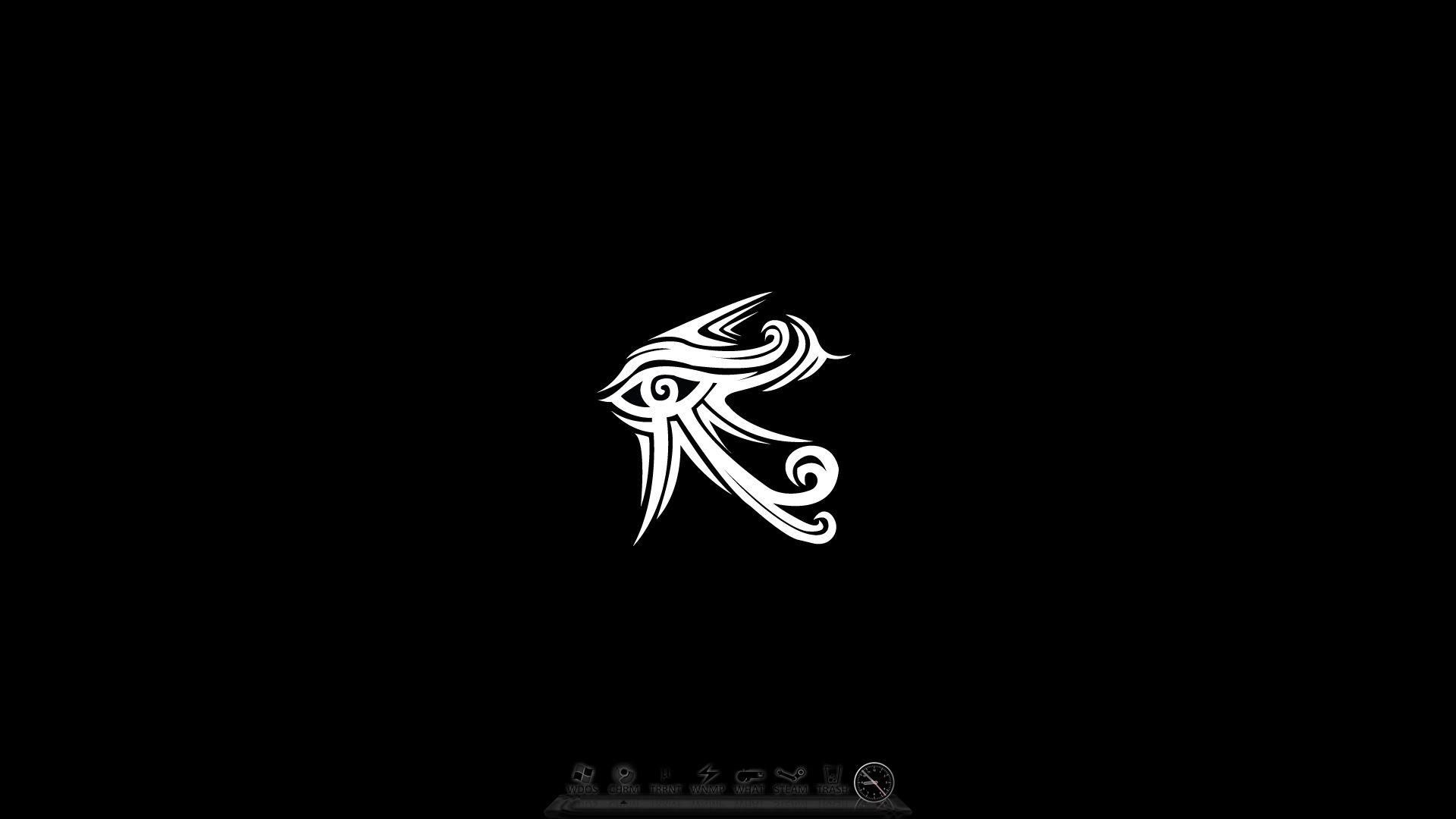 Eye of horus logo on dark background Royalty Free Vector