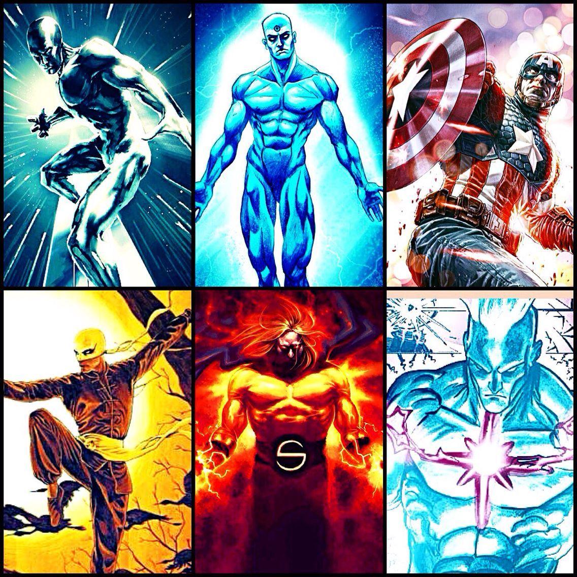My dream team: Silver Surfer, Dr. Manhattan, Captain America, Iron