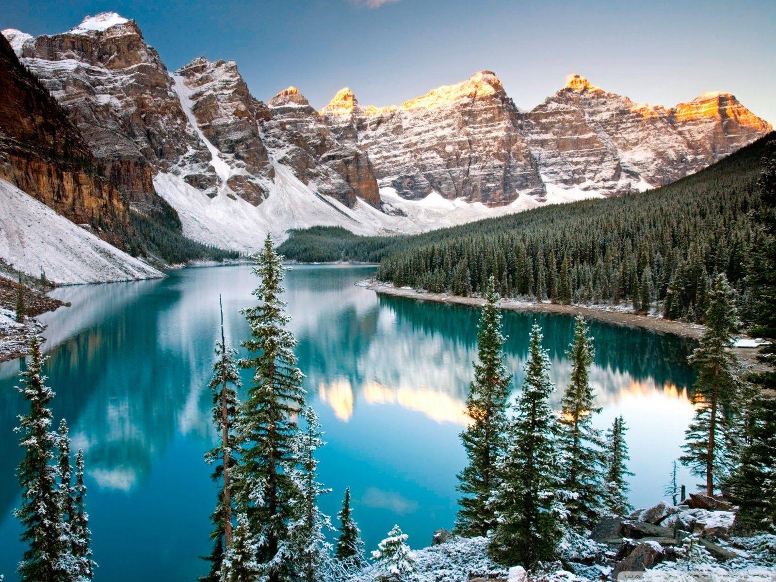 Winter, Moraine Lake, Alberta, Canada ❤ 4K HD Desktop Wallpaper