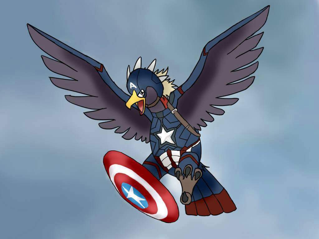 DA Captain America Braviary. Pokémon Amino