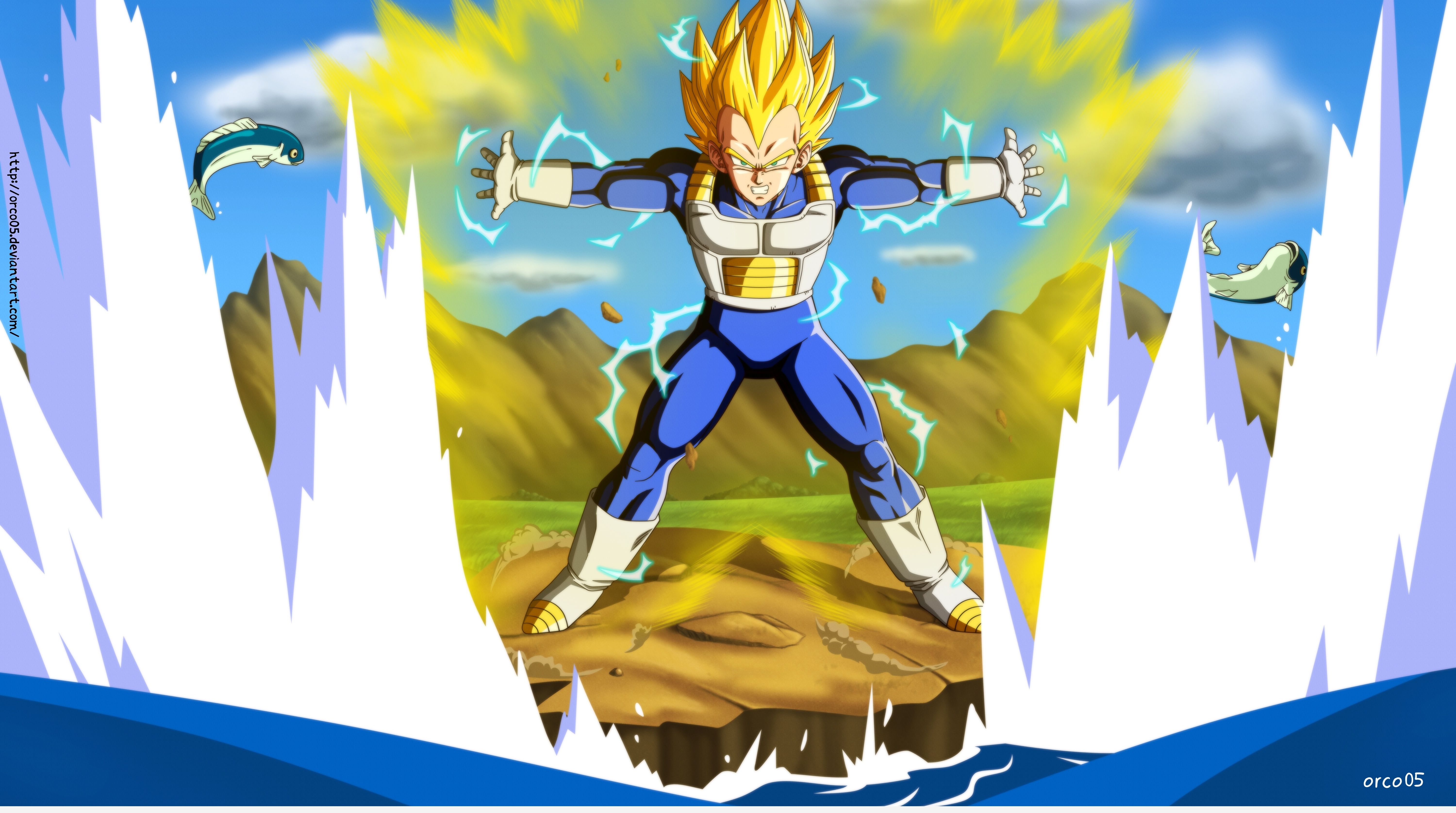 Kamehameha vs gallickgun, goku, dragonballz, dragonballgt, dragonballkai, final  flash, HD wallpaper