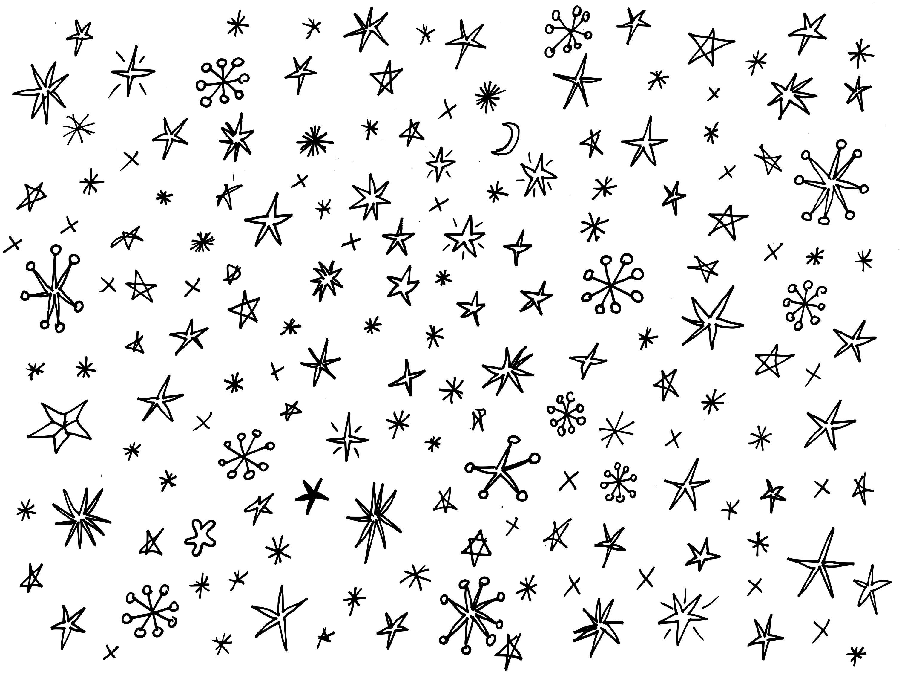 Star Doodle Background (PNG)
