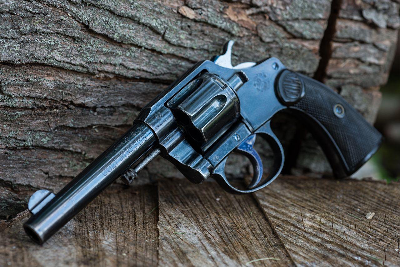 Photos Pistols Revolver 1906 Colt Police Closeup Army