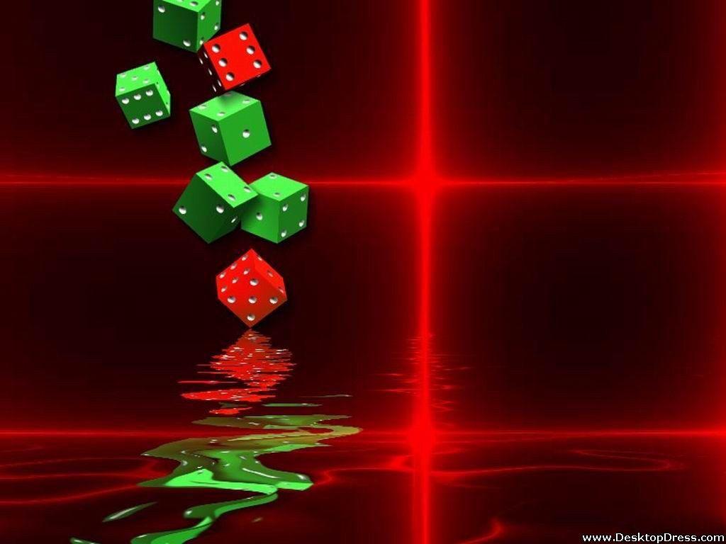 Desktop Wallpaper 3D Background Red and Green Dice