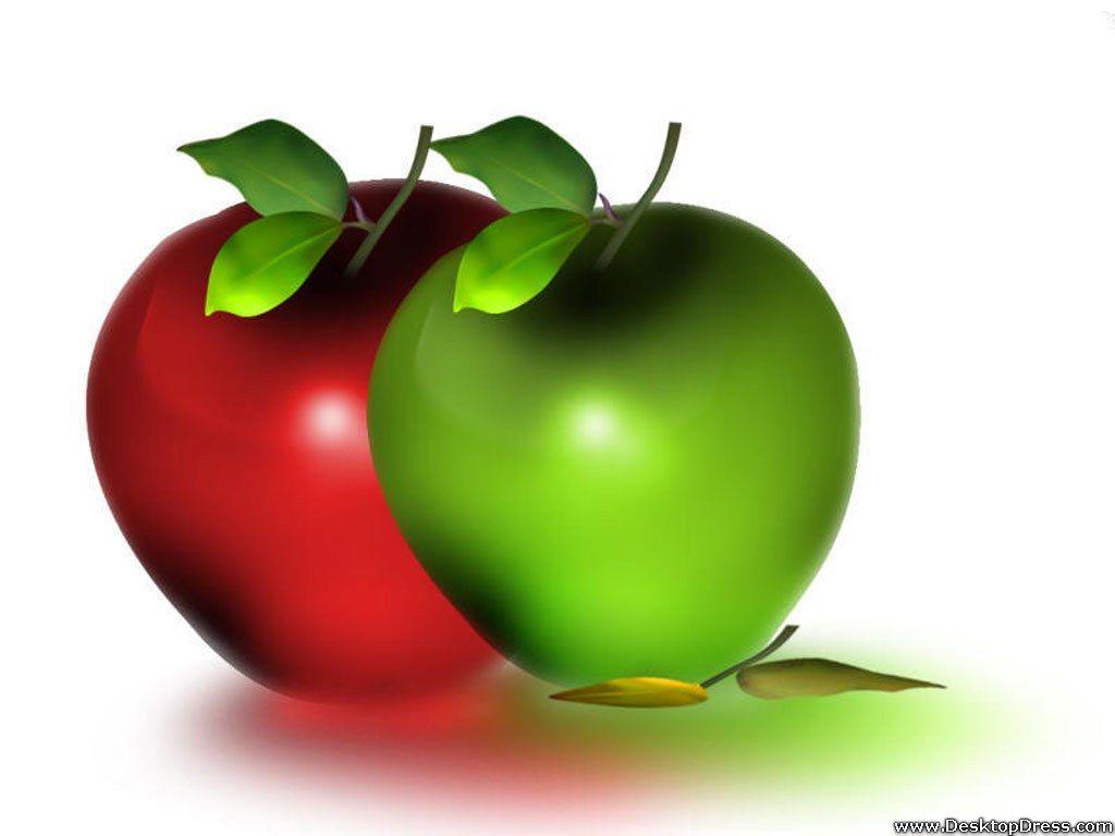 Desktop Wallpaper 3D Background Red and Green Apples