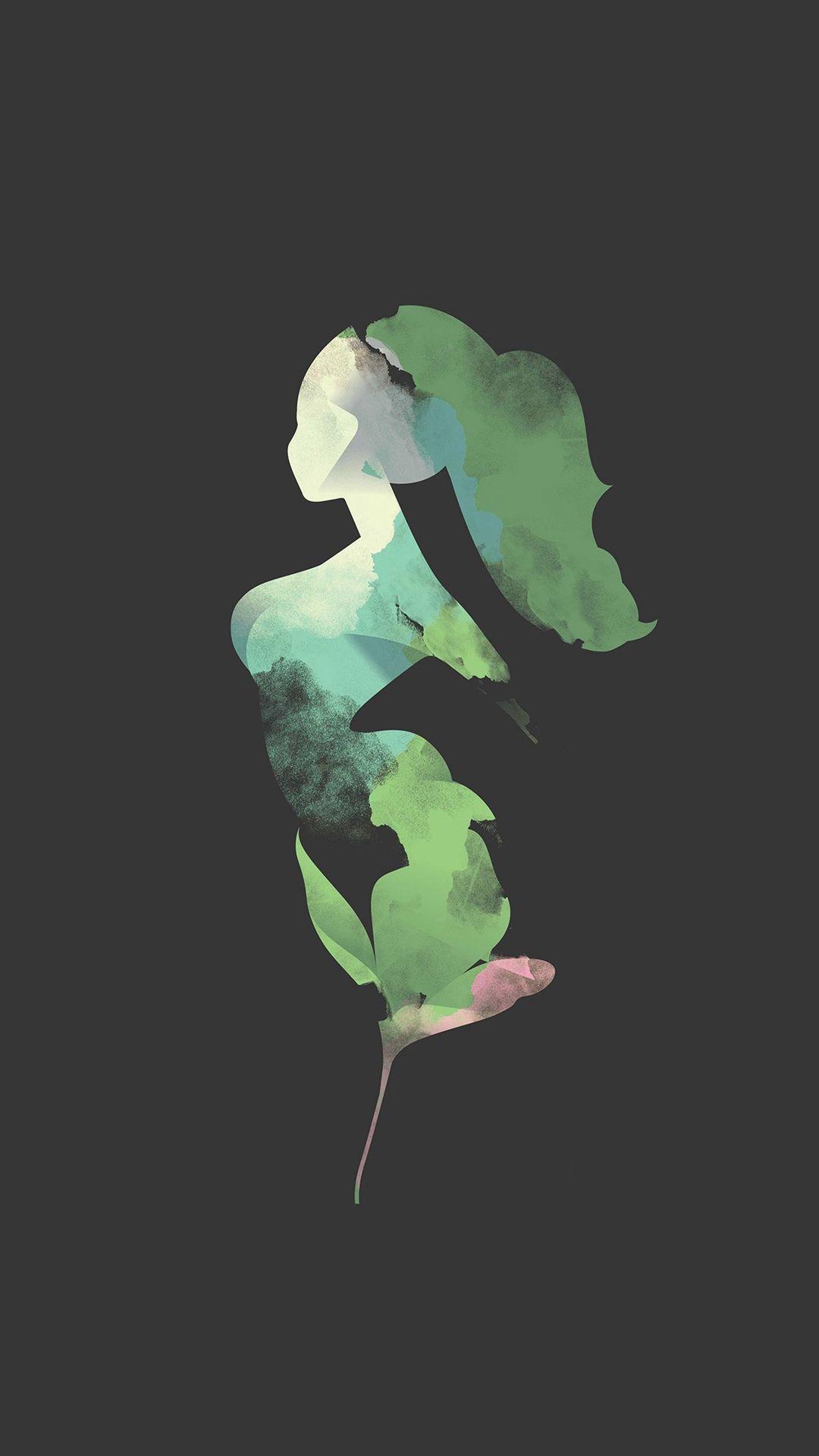 Flower Dark Woman Illustration Art Outline Pattern #iPhone