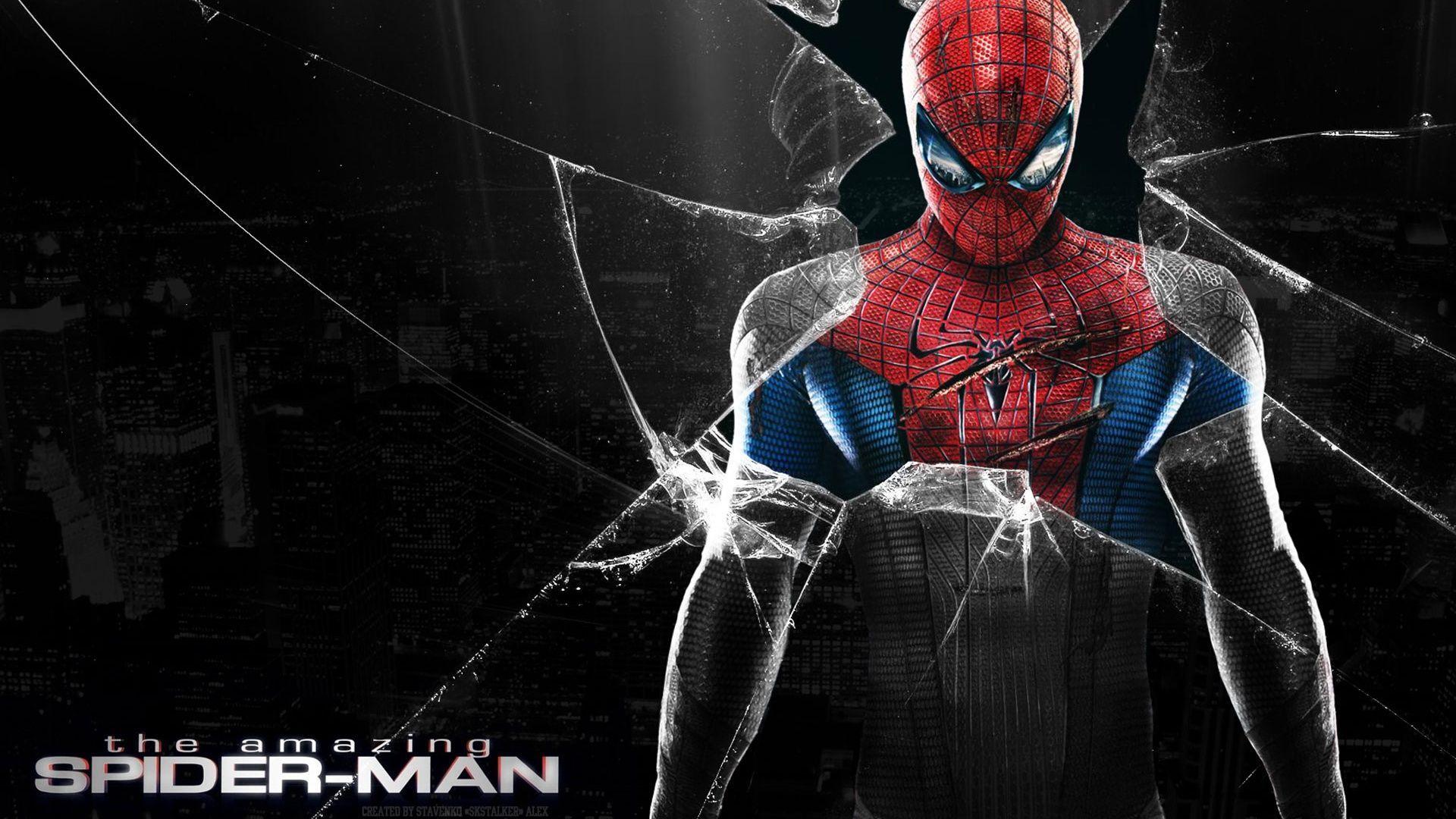 HD The Amazing Spiderman Cracked Screen Wallpaper Full Size. f