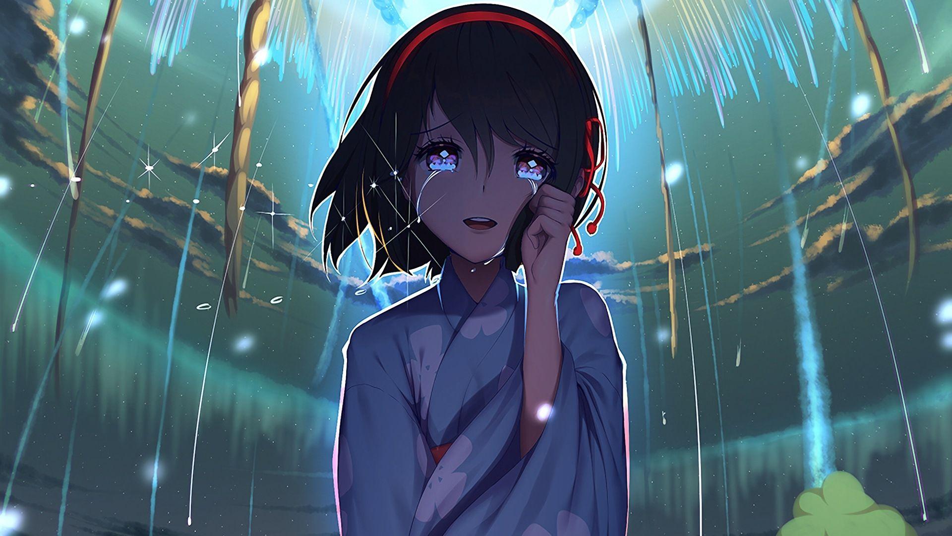 Sad Anime, fanart anime crying HD wallpaper