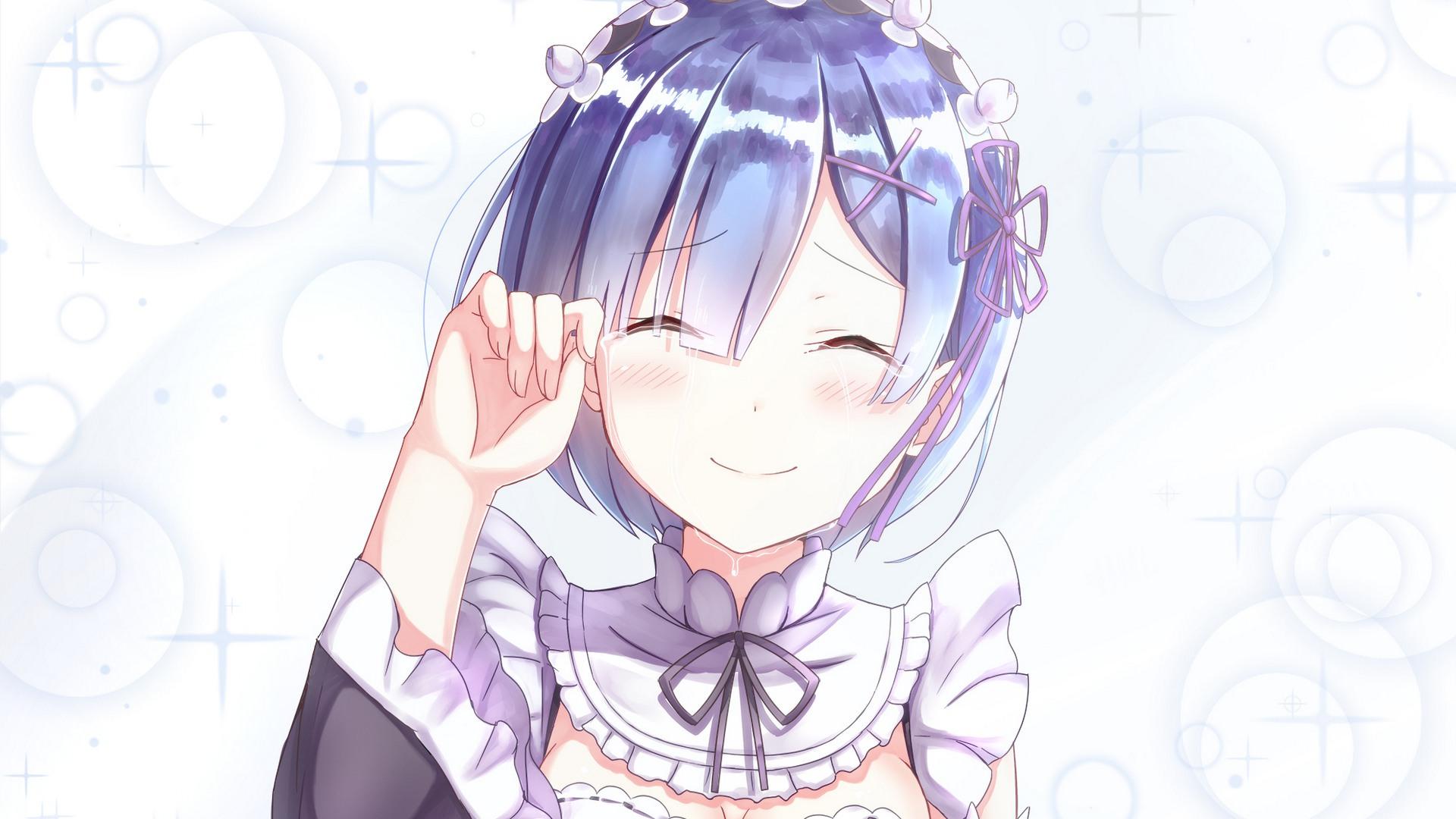 Re:Zero Rem Anime Girl Crying Wallpaper