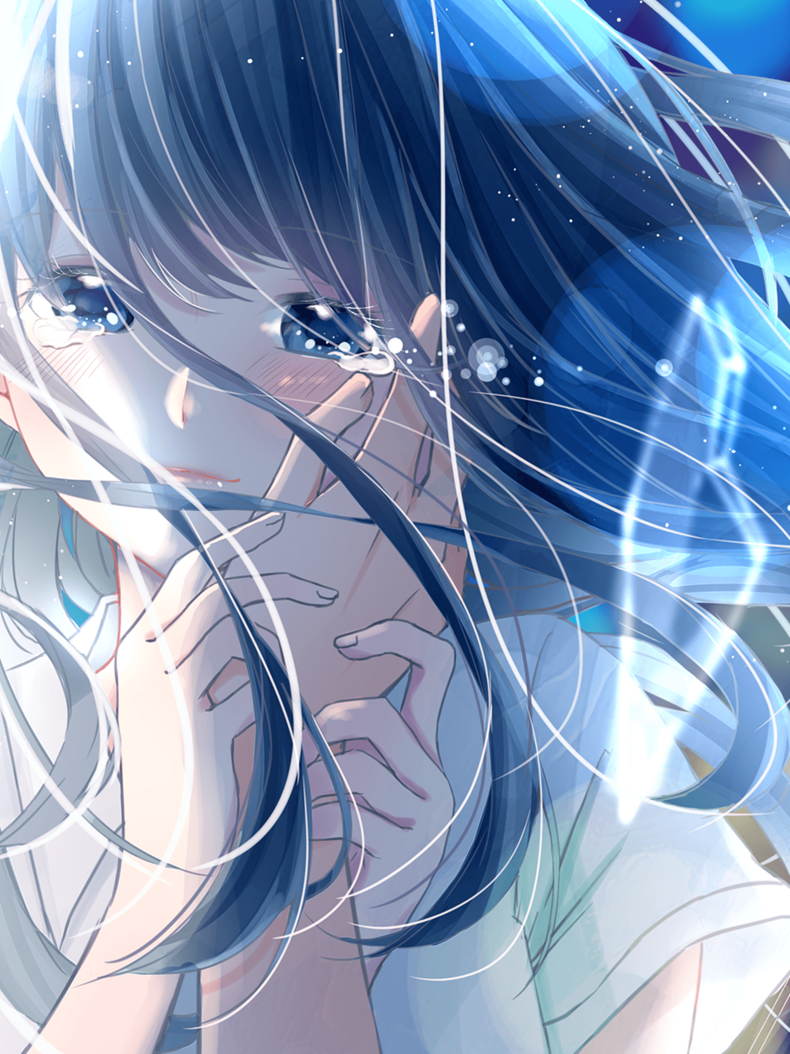 Sad Anime, fanart anime crying HD wallpaper