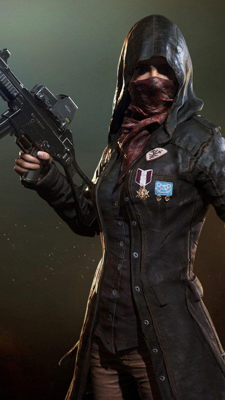 PUBG Female Player In Mask. Blue wallpaper iphone, Best iphone