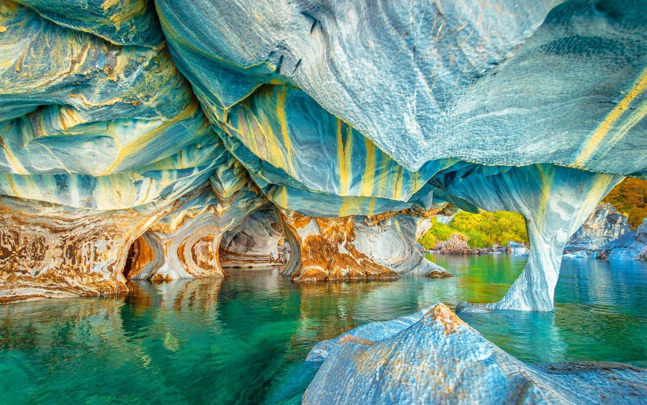 nature, Landscape, Lake, Cave, Chile, Colorful, Water, Erosion, Rock