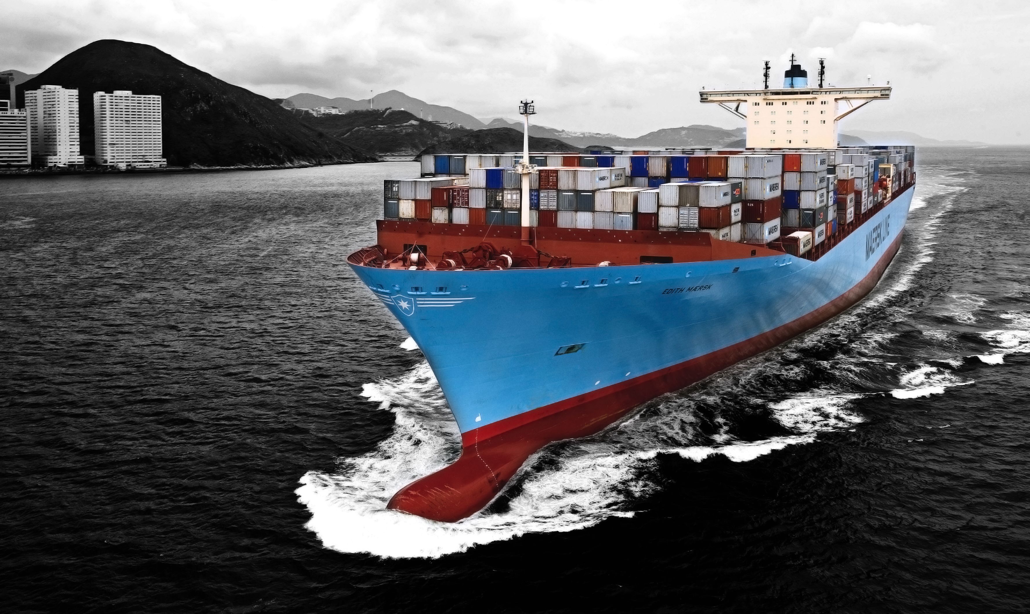 Photo Container ship Maersk Ships 3550x2115