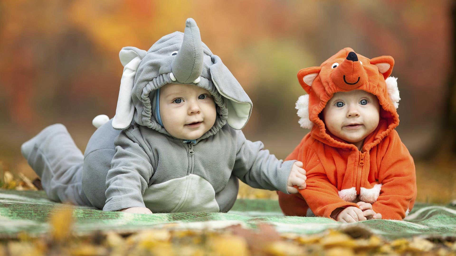 Funny Baby Costume Wallpaper. Download free cute baby wallpaper