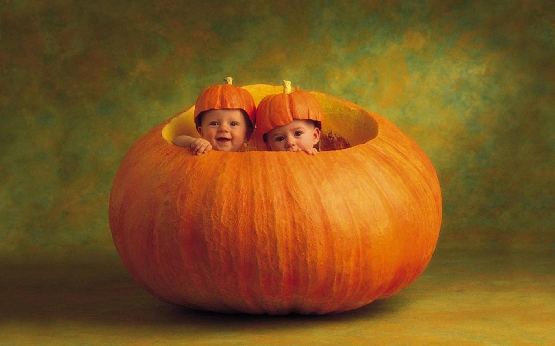 Babies in a Pumpkin 1920x1200 Wallpaper, 1920x1200 Wallpaper