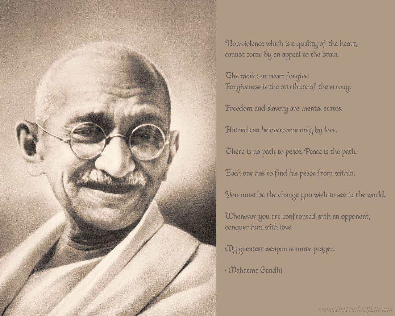 Mahatma Gandhi Motivational wallpaper with famous quotes. Dont Give Up World