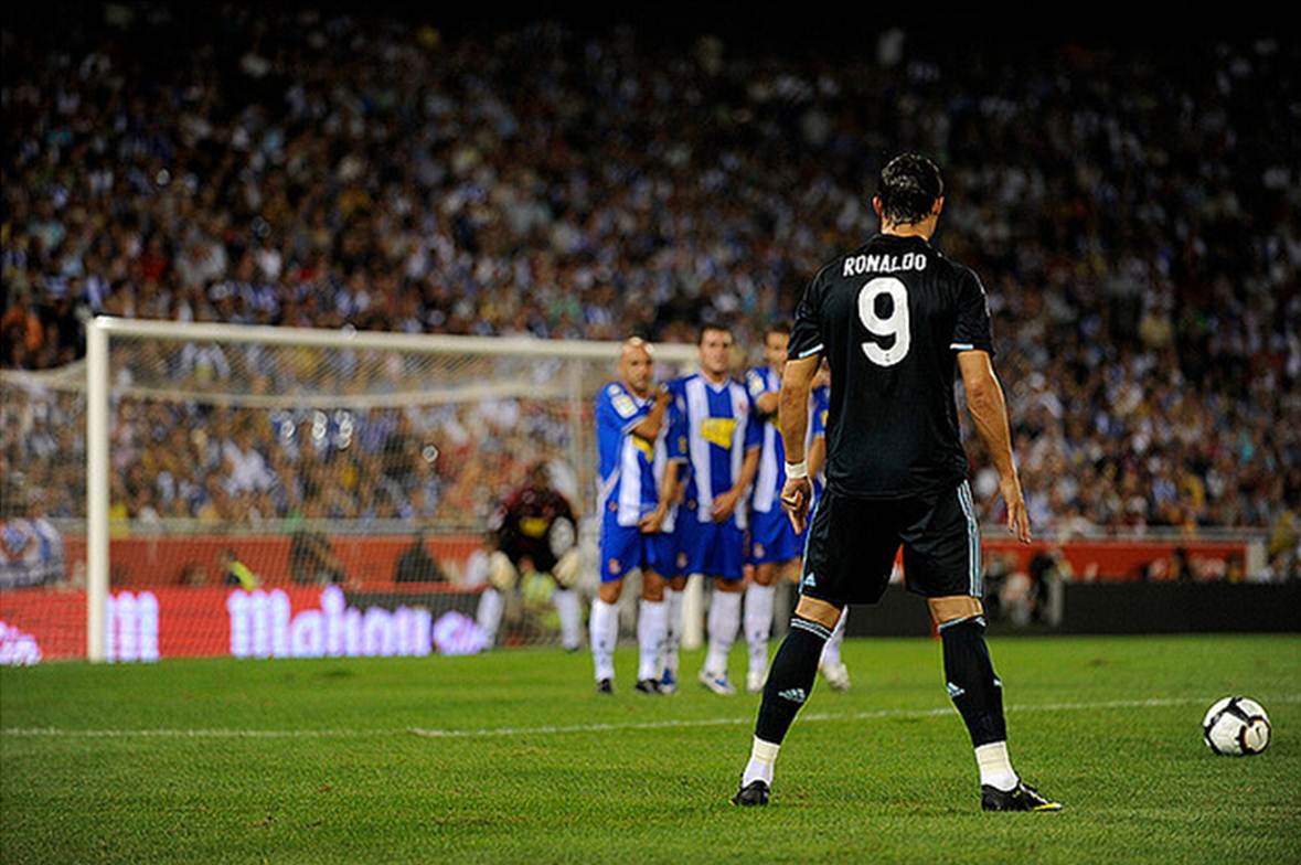 Watch a replay of Cristiano Ronaldo's free kick against Denmark