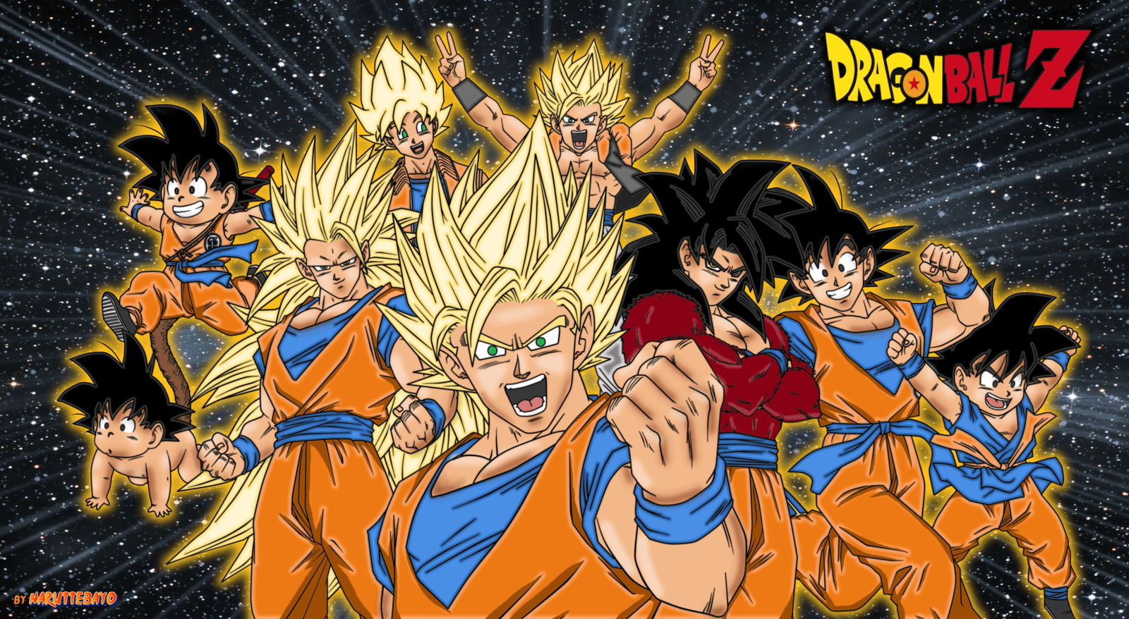 goku all form coloring