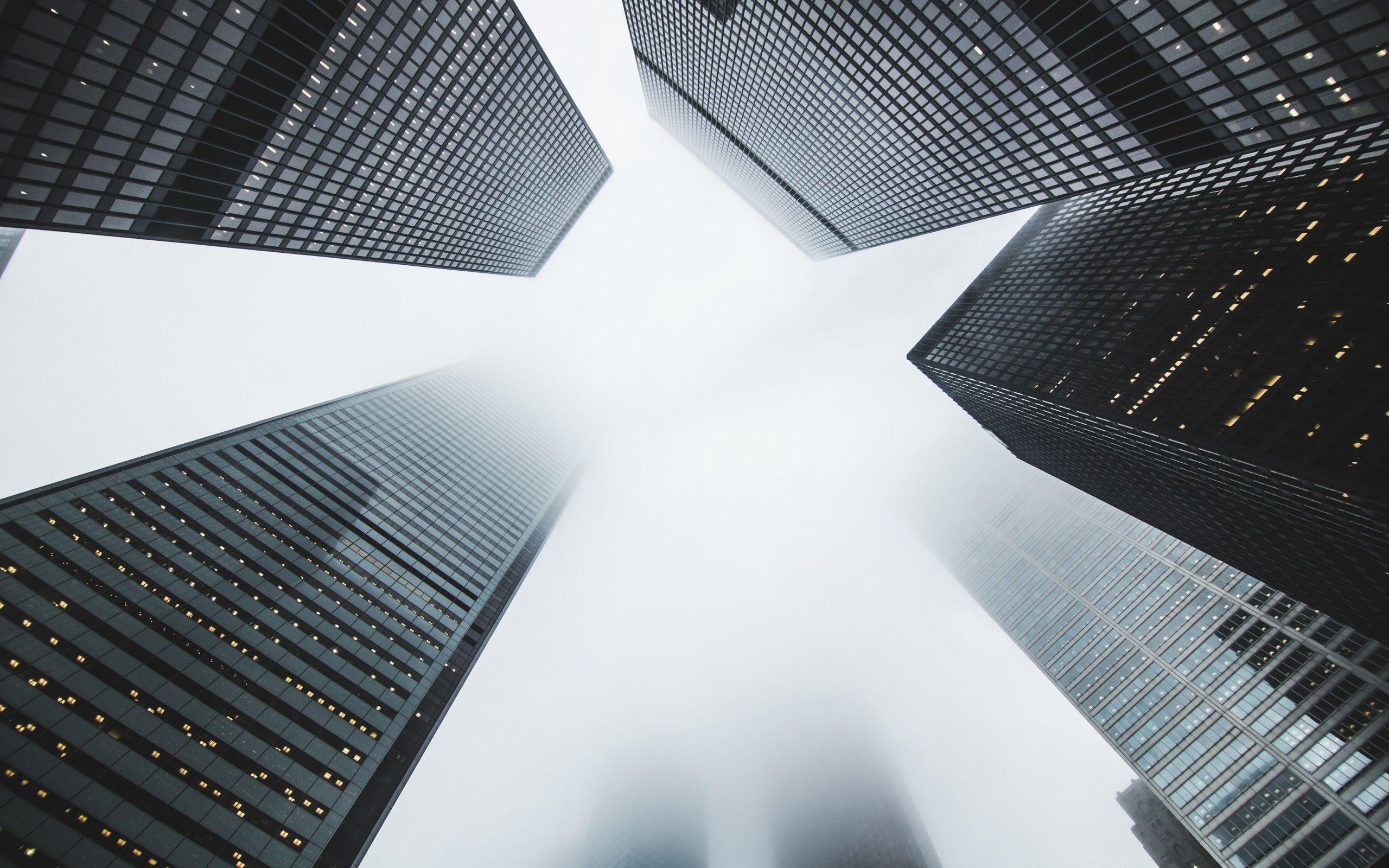 Download wallpaper skyscrapers, height, clouds, infinity, tall