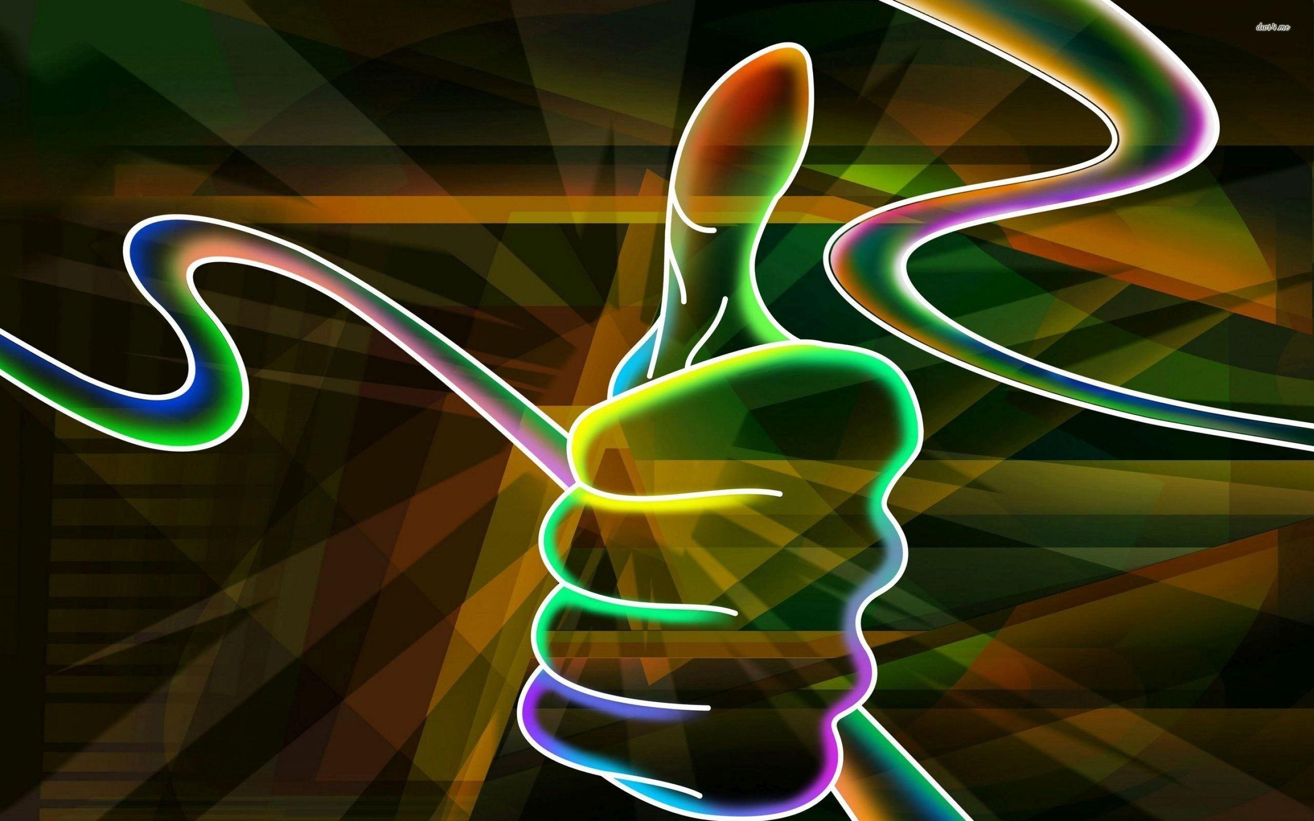 Thumb Up in Neon wallpaper Art wallpaper