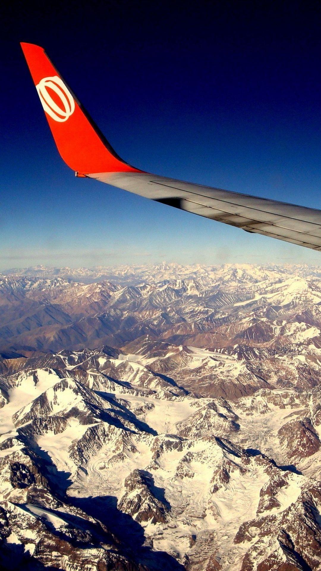 Wallpaper.wiki Mountains Flight Ridge Height Wing Plane Red