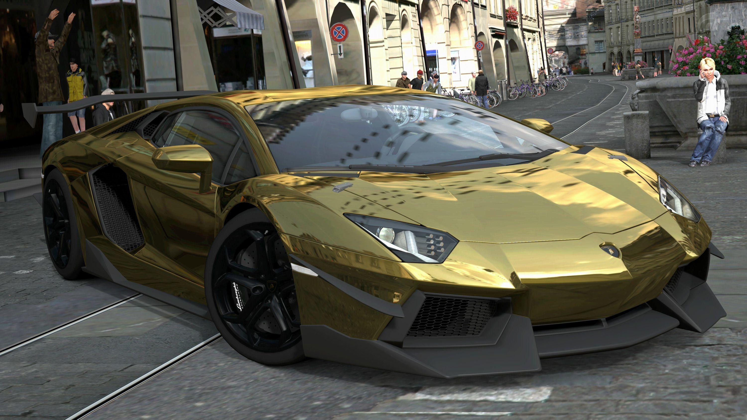 Lamborghini Aventador Gold 2355 Full HD Wallpaper Desktop