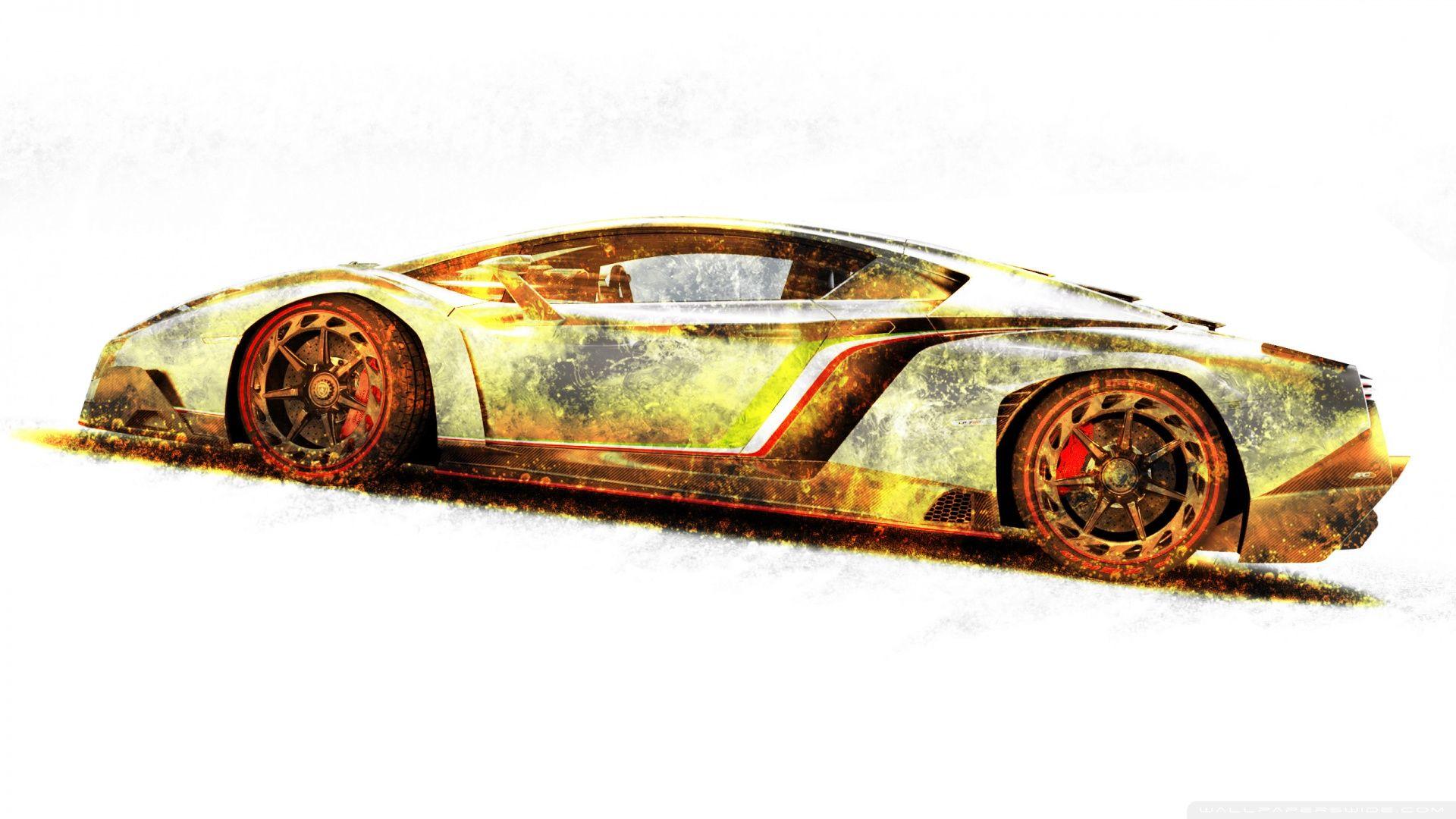 Lamborghini Veneno Gold Edition ❤ 4K HD Desktop Wallpaper