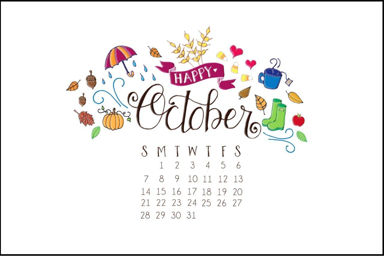 Happy October 2018 Calendar Wallpaper. Calendar 2018