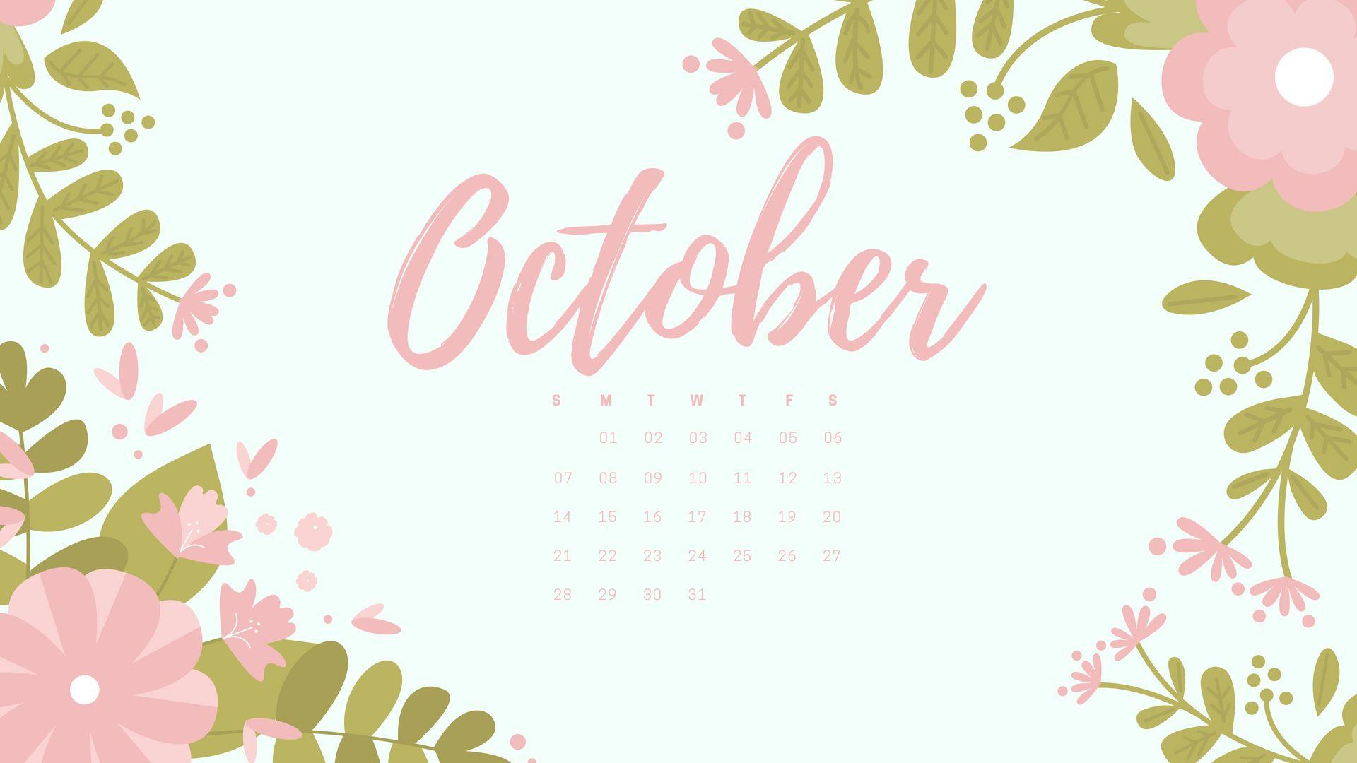 Free October 2018 Calendar HD Desktop Wallpaper. Calendar 2018