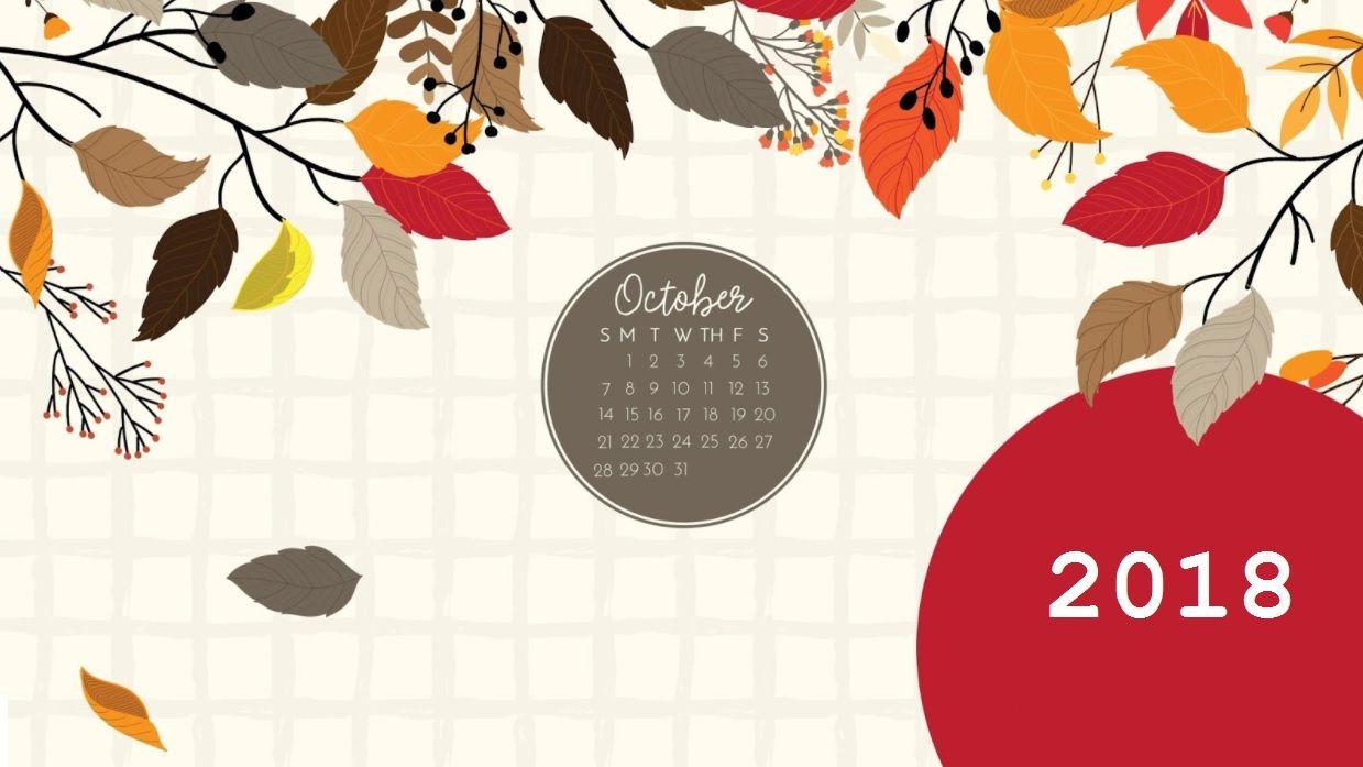 HD Calendar October 2018 Wallpaper