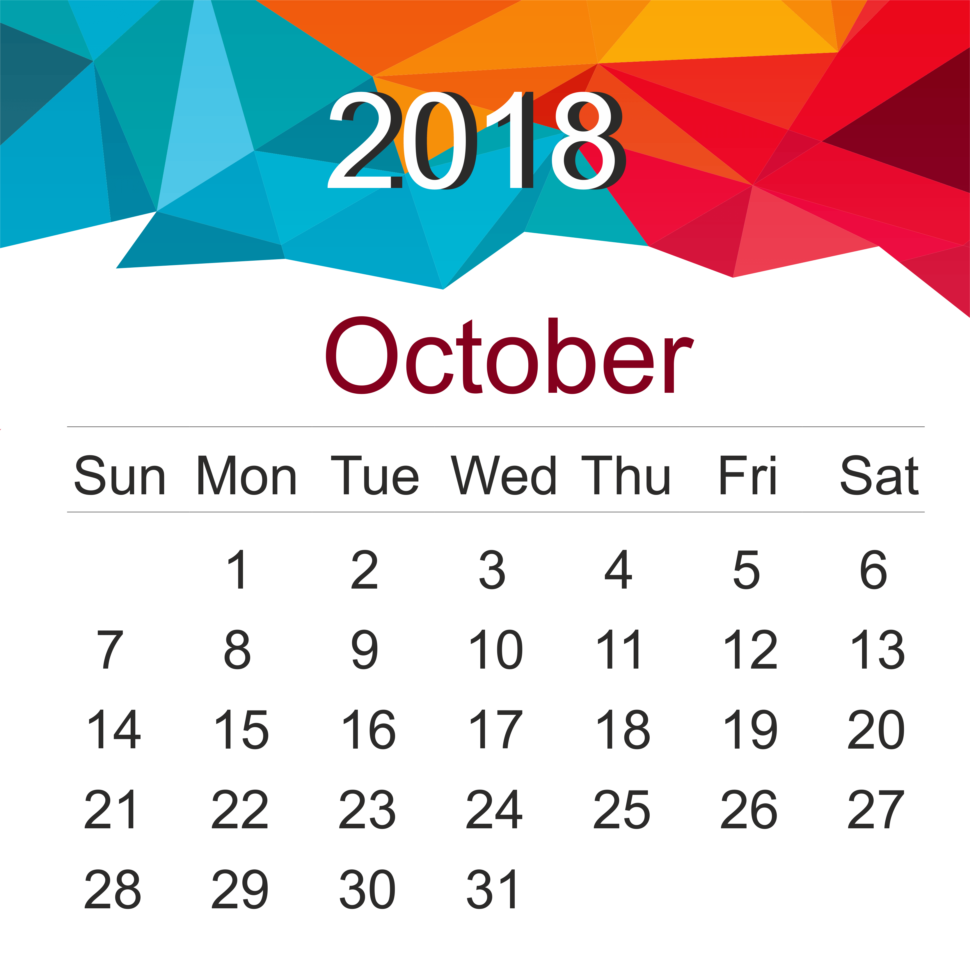 October 2018 Calendar Wallpaper Printable Calendar