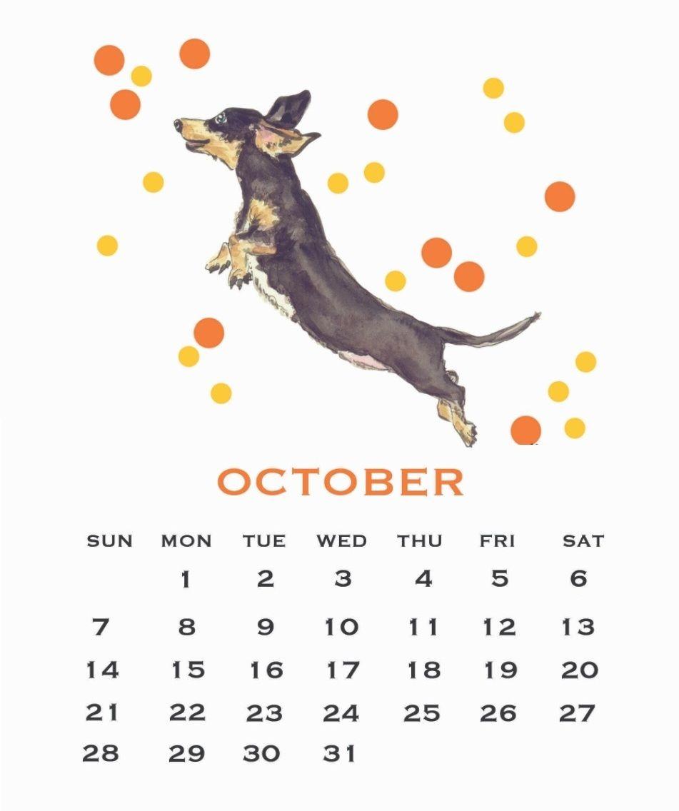 Cute October 2018 Calendar Wallpaper
