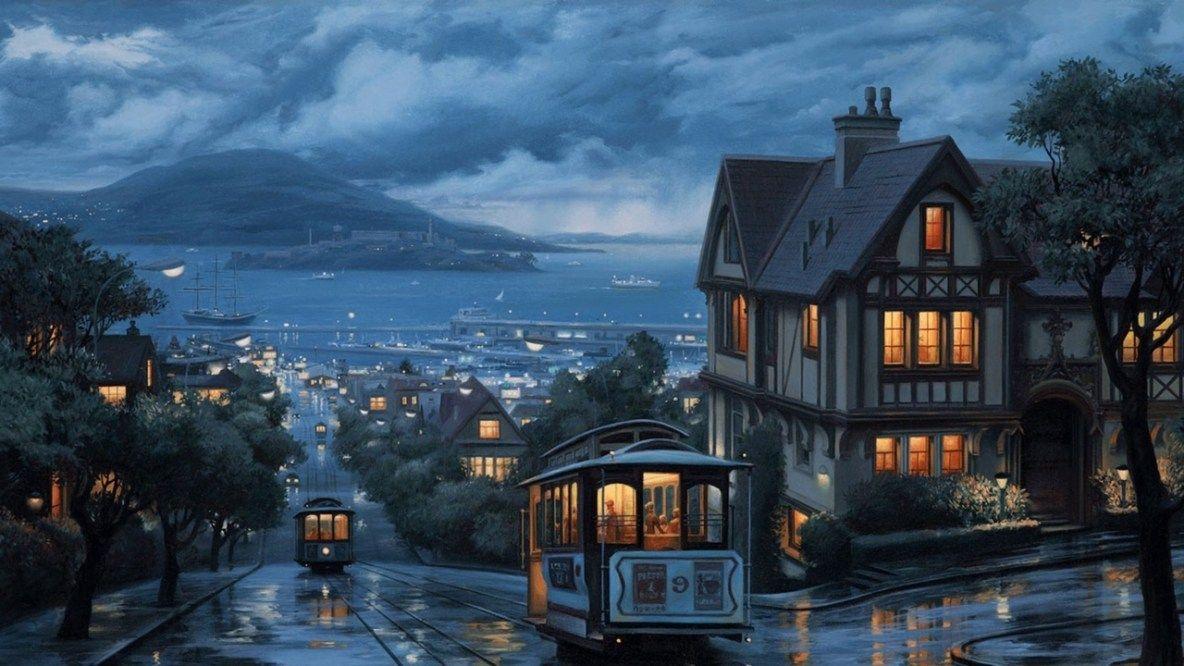 Rain Bus Boat San Francisco California Usa Wallpaper City HD 4k