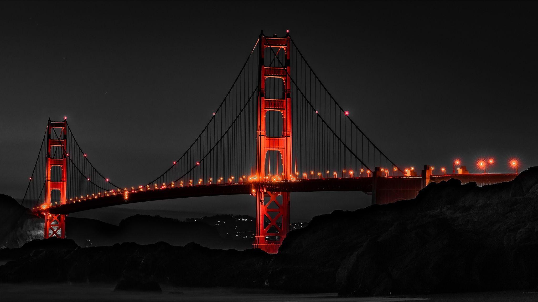 Golden Gate Bridge San Francisco Night 2048x1152