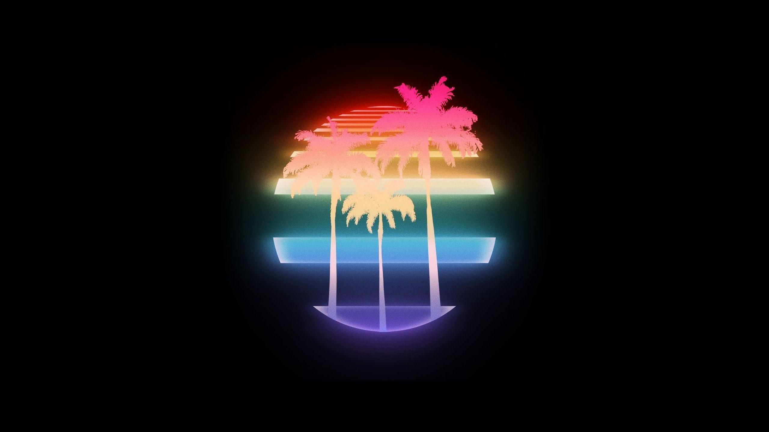 1980s, Palm trees, Neon Wallpaper HD / Desktop and Mobile Background