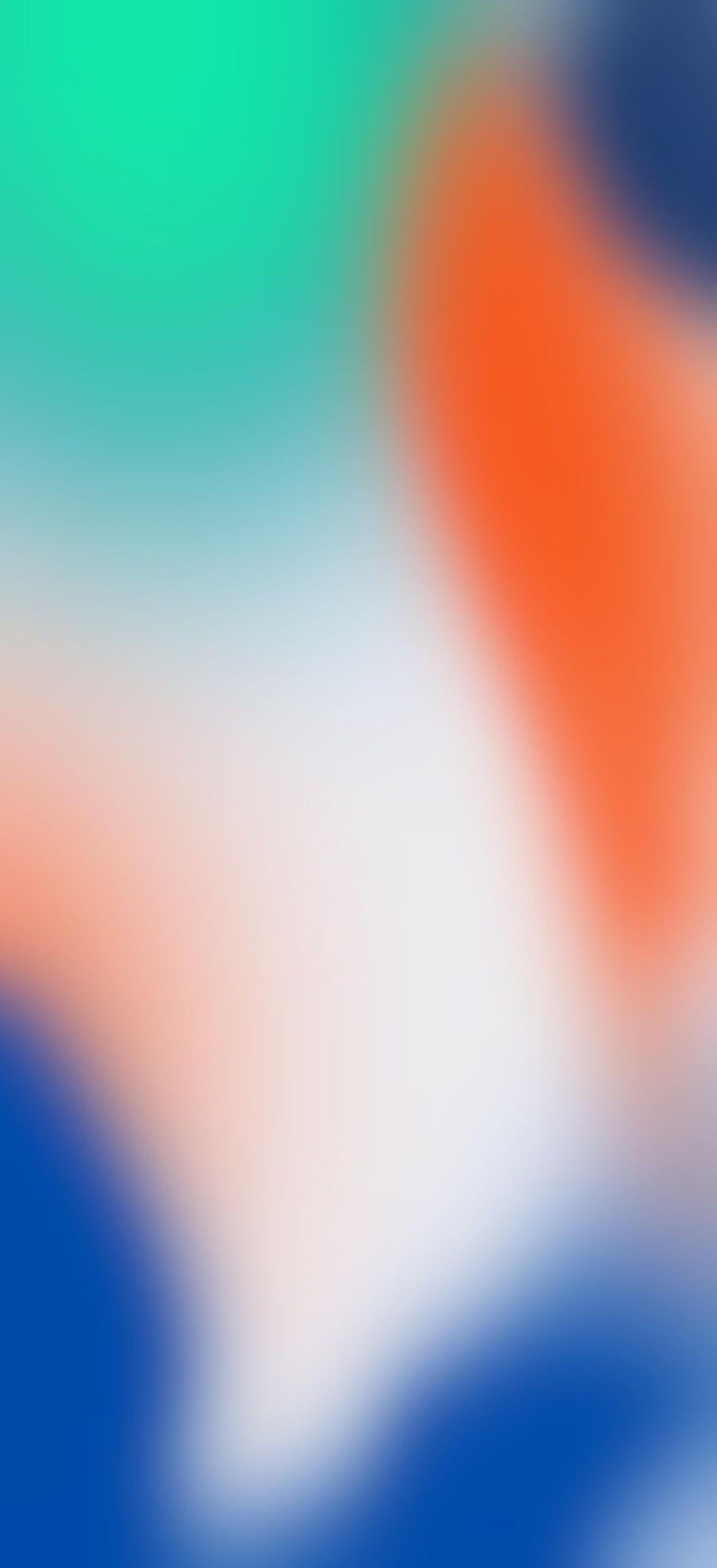 iOS 11, iPhone X, orange, green, blue, Stock, abstract, apple