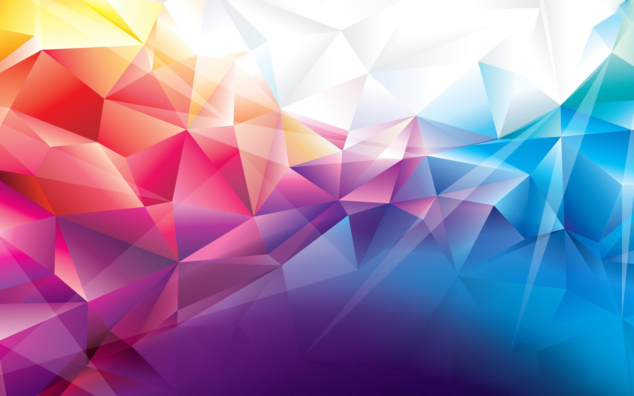 Wallpaper polygon, 4k, HD wallpaper, orange, red, blue, background